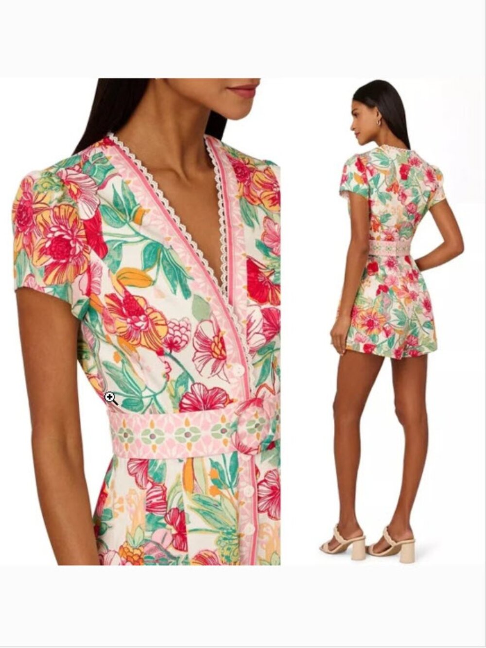 Adrianna by Adrianna Papell - Floral-Print Belted Romper 14